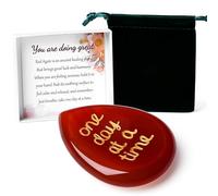 GUJOXILA Red Agate Worry Stone Anxiety Relief for Adults Kids Healing Crystals Thumb Worry Stones Relax Calming Anxiety Mindfulness Small Positive Spiritual Crystal Gifts for Women