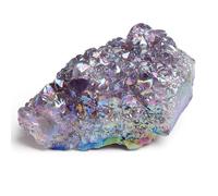 GUJOXILA Titanium Coated Amethyst Druzy Rough Stone Irregular Crystals Druzy Crystal Gemstones Druzy Natural Geode Caves Healing Stones Reiki Large Healing Stone Cluster Druze Piece 50-70g