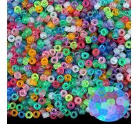 GUJOXILA UV Beads Glow in The Dark Pony Beads Bulk 1000Pcs Kandi Beads for Bracelet Making Crafting Hair Bead for Braids Concert Festival Accessories 6×9mm