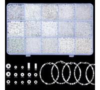 GUJOXILA White Glass Seed Beads Embroidery Beads Set 2000pcs