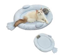 Gujuja Summer Cooling Mat & Sleeping Pad Cute Seal Style Ice Silk Pet Mat Waterproof Breathable Pet Bed for Cat Dog