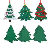 Gukasxi 12 Small Felt Christmas Tree with Detachable Ornaments DIY Foam Christmas Tree Foam Crafts Xmas Party Favors Christmas Foam Stickers for Making Crafts Christmas Tree Fun Home Activities