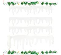Gukasxi 4 Pcs 1.2M Icicle Snow Fringe Artificial Icicle Fringe Christmas Icicle Garland Fake Snow Icicle Display Snow Holiday Borders Decorations for Christmas Tree Fireplace Windowsill Wall Decor