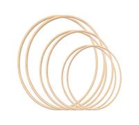 Gukasxi 6 Pieces (20/25/33cm) Wooden Bamboo Floral Hoop Wreath Large Macrame Craft Hoop Rings for DIY Dream Catcher, Wedding Wreath Decor and Wall Hanging Crafts
