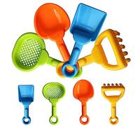 Gukasxi 8-Piece Multicolor Sand Shovels Set for Kids, Beach Spade, Sifter, Rake & Scoop, Sand Toys for Summer Outdoor Play