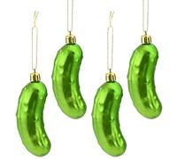 Gukasxi Christmas Pickle Tree Ornament 4pcs Green Plastic Hanging Ornaments