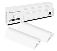 GuKKK A4 Thermal Paper, 2 Rolls, 50 Sheets each, Quick Drying, High Opacity, BPA Free, Smooth Thermal Coating, Compatible with Standard A4 Thermal Printing Systems, 210 x 297 mm