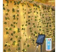 GuKKK Fairy Lights Outdoor Solar 3 x 1 m 160 LEDs Light Curtain Artificial Ivy Fairy Lights 8 Modes Waterproof Solar Fairy Lights for Garden, Balcony, Wedding, Fence, Camping, Christmas, Decorations