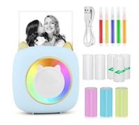 GuKKK Mini Photo Printer - Mobile, Portable with Seven Colours LED, Wireless, Bluetooth, Theoretic Printer for Learning Aid