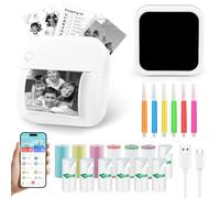 GuKKK Mini Printer, Mobile Photo Printer, Portable Mini Photo Printer, Wireless Photo Printer, Thermal Printer, Smartphone Bluetooth Printer, for Learning Aid, Learning Notes, Journal, Notes, List