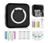 GuKKK Mini Printer, Mobile Photo Printer, Portable Mini Photo Printer, Wireless Photo Printer, Thermal Printer, Smartphone Bluetooth Printer, for Learning Aid, Learning Notes, Journal, Notes, Journal