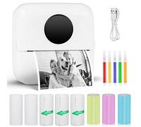 GuKKK Mini printer, mobile photo printer, portable mini photo printer, wireless photo printer, thermal printer, smartphone Bluetooth printer, for learning aid, learning notes, journal, notes, list