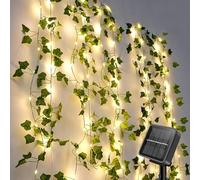 GuKKK Solar LED String Lights Outdoor Solar, 120 LED 12 M Artificial Ivy String, 8 Modes Waterproof String Lights Decoration, Indoor and Outdoor Solar String Lights, for Garden Patio