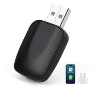 GuKKK Wireless CarPlay Adapter, 2-in-1 Android Car Wireless Adapter, Convert Wired to Wireless CarPlay Wireless Adapter, Plug and Play, CarPlay Wireless Adapter for Cars with AA & Carplay, USB C/A