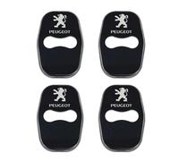 GUKKO 4 PCS Car Door Lock Cover Protector for Peugeot RCZ Bipper Rifter Partner Traveller Expert, Silent Shock Anti-Rust Door Lock Decoration Protective Cover,B Black-B B