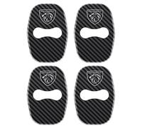 GUKKO 4 PCS Car Door Lock Cover Protector for Peugeot RCZ Bipper Rifter Partner Traveller Expert, Silent Shock Anti-Rust Door Lock Decoration Protective Cover,A Carbon Fiber-A A
