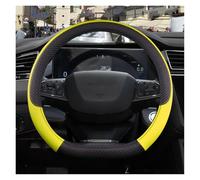 GUKKO Steering Wheel Covers for Nissan Juke 2019-2024, Non-slip Comfortable Steering Wheel Protector Comfort Durable Accessories,G Yellow-B D-Shape