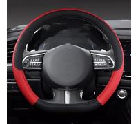 GUKKO Steering Wheel Covers for Suzuki Swift/Sport/Hybrid 2017-2020 2021 2022 2023, Non-slip Comfortable Steering Wheel Protector Comfort Durable Accessories,B Black Red-B D-Shape