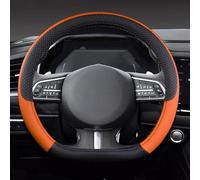 GUKKO Steering Wheel Covers for VW ID.Buzz I 2022-2024, Non-slip Comfortable Steering Wheel Protector Comfort Durable Accessories,E Black Orange-B D-Shape