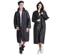 GUKOY 2 Pcs Reusable Rain Ponchos Waterproof for Adults, EVA Rain Coat Emergency with Hood and Drawstring for Women Men Disney Outdoor