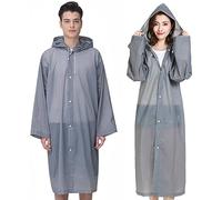 GUKOY 2 Pcs Reusable Rain Ponchos Waterproof for Adults, EVA Rain Coat Emergency with Hood and Drawstring for Women Men Disney Outdoor