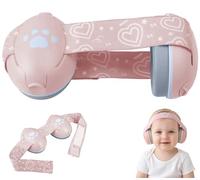 GUKOY Heart Shape Baby Ear Defender for Babies and Toddlers up to 3 Years, CE & UKCA Certified - Noise Reduction Earmuffs - Comfortable Baby Headphones Against Hearing Damage & Improves Sleep (Pink)