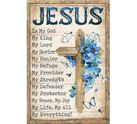 Guktmcet Creative Metal Tin Sign Jesus Is My God My King My Lord May Savior My Healer My Refuge Novelty And Fun Home Bathroom Patio Bar Poster Decorative Tin Sign Man Cave 8x12 Inches