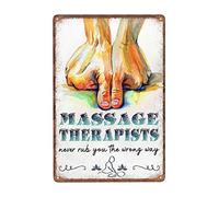 Guktmcet Creative Metal Tin Sign Massage Therapist Never Rub You The Wrong Way Mens Womens Decorative Aluminum Sign Wall Sign Bar Restaurant Cafe Bar Sign Decoration 8x12 Inches