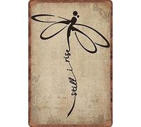 Guktmcet Creative Metal Tin Sign Still I Rise Dragonfly Spirit Wall Poster Coffee Shop Plate Iron Painting Retro Novelty Funny Bar Pub Kitchen Restaurant Tin Sign 8x12 Inch