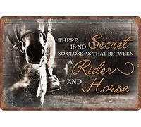Guktmcet Creative Metal Tin Sign There Is No Secret So Close As That Between A Rider And Horse Vintage Cute Metal Sign Gift Bedroom Retro Novelty Cafe Store Tin Signs 8x12 Inch Garage
