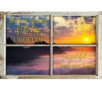 Guktmcet Metal Tin Signs Vintage Funny My First Blessing Of The Day I Woke Up I Am Gratefull Thank You Lord Creative Funny Vintage Sign Decoration Home Bathroom Patio Bar Tin Signs 8x12 Inches