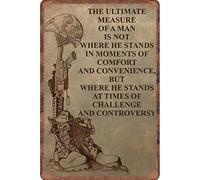 Guktmcet Vintage Funny Tin Signs Veteran Challenge And Controversy The Ultimate Measure For Home Office Coffee Bar Club Pub Metal Sign Funny Home Decor 12x8 Inch