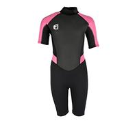 Gul Junior G-Force 3mm Back Zip Shorty Wetsuit - Black Pink - Easy Stretch - Unisex