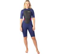 Gul Womens Response 3/2mm Back Zip Shorty Wetsuit - Navy Paisley - Easy Stretch
