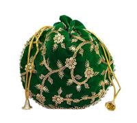 GULAAL ART Green Indian Evening Clutch For Women Wedding GIft