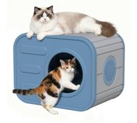 GULAIMOAO Feral Outdoor Weatherproof Cat Kennel for Indoor and Outdoor Cats with Camera Shape Design, Sturdy Outdoor Resin Cat House
