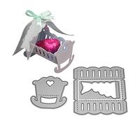 Gulang-keng Cute Cutting Dies Merry Christmas Metal Die Cut Embossing Stencil Mould Template for DIY Hand Craft Scrapbook Album Paper Card Making Art Craft Decor (3D Baby Cot Cutting Dies)