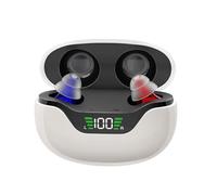 Gulaolunxi A set of 2 adult voice amplifier, rechargeable for ear noise reduction battery storage box (white) for adults.