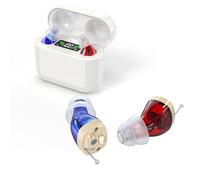 Gulaolunxi A set of 2 adult voice amplifier, rechargeable for ear noise reduction battery storage box (white) for adults.