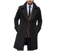 GULASISI Long Suit Jacket for Men UK Lightweight Autumn Winter Warm Business Leisure Coat Windbreaker Casual Pullover Jacket Coats Black