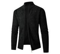 GULASISI Mens Knitted Chunky Cardigan Jackets with Full Zip Fleece Lined Warm Autumn Winter Lapel Sweater Active Knitwear Outdoor Jacket