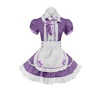 GULASISI Teen Girls Sweet Princess Dress Japanese Anime Cosplay Costume Halloween Ren Fair Clothes Cottagecore Cute Maid Dress Purple