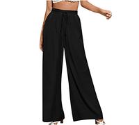 GULASISI Women Casual Loose Wide Leg Trousers High Waist Pants Work Business Casual Palazzo Trousers Elegant Straight Leg Pants with Pockets Black