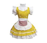 GULASISI Women Cute French Maid Costume Anime Cosplay Halloween Garment Cute Cottagecore Princess Dress Ren Fair Acting Clothes