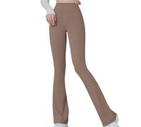 GULASISI Womens Yoga Flared Leggings High Waisted Pants Elasticated Buttery Soft Tommy Control Pants Workout Bootleg Trousers Khaki