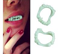 GULEHAY Halloween Vampire Teeth - Glow In The Dark - One Size Fits Adults Children - for Halloween Party,Fancy Dress