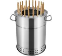 GULeLe Portable Vertical Charcoal Smoker Grill, Barrel Grill, Outdoor Indoor Camping Smokeless Charcoal Barbecue Grill BBQ, 11.8 * 13.4in