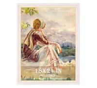 GULETHUN 18x24 Frame, Vintage Picture Frames Wood-Toned, 18 by 24 Transitional Modern Rustic Poster Frame, Ornate Border Design Photo Frame for Home Decor, Horizontal & Vertical Mount