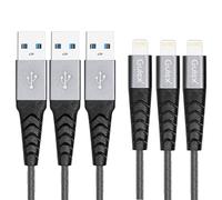 Gulex iPhone Charger Cable, 3 x 1M Strong MFi Certified Lighting Cable, Fast Charging USB Lead, 14, 13, 12 Pro, 12, 11 Pro, 11, XS, XR, X, 8, 7, 6s and