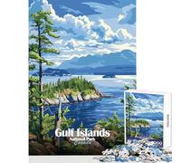 Gulf Islands National Park Canada Poster 1000 Piece Jigsaws for Teenagers Boost Memory Retention Effectively Calming Relaxing Leisure Game (38x26cm)